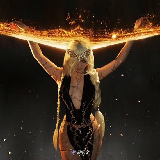 俄妹COS《超英》女主金耀光 抹胸长裙眼神魅惑